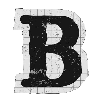 Stylized letter B stamp