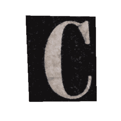 Stylized letter C stamp
