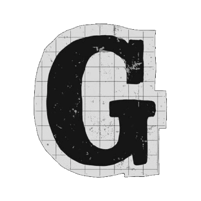 Stylized letter G stamp