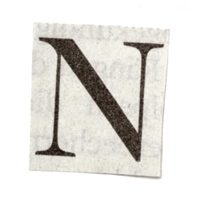 Stylized letter N stamp