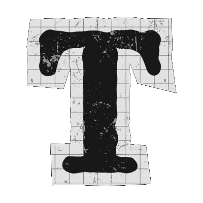 Stylized letter T stamp