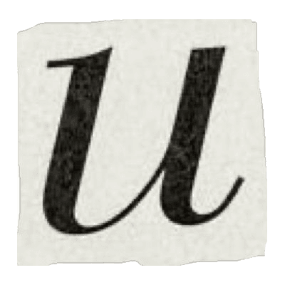 Stylized letter U stamp