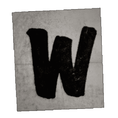 Stylized letter W stamp