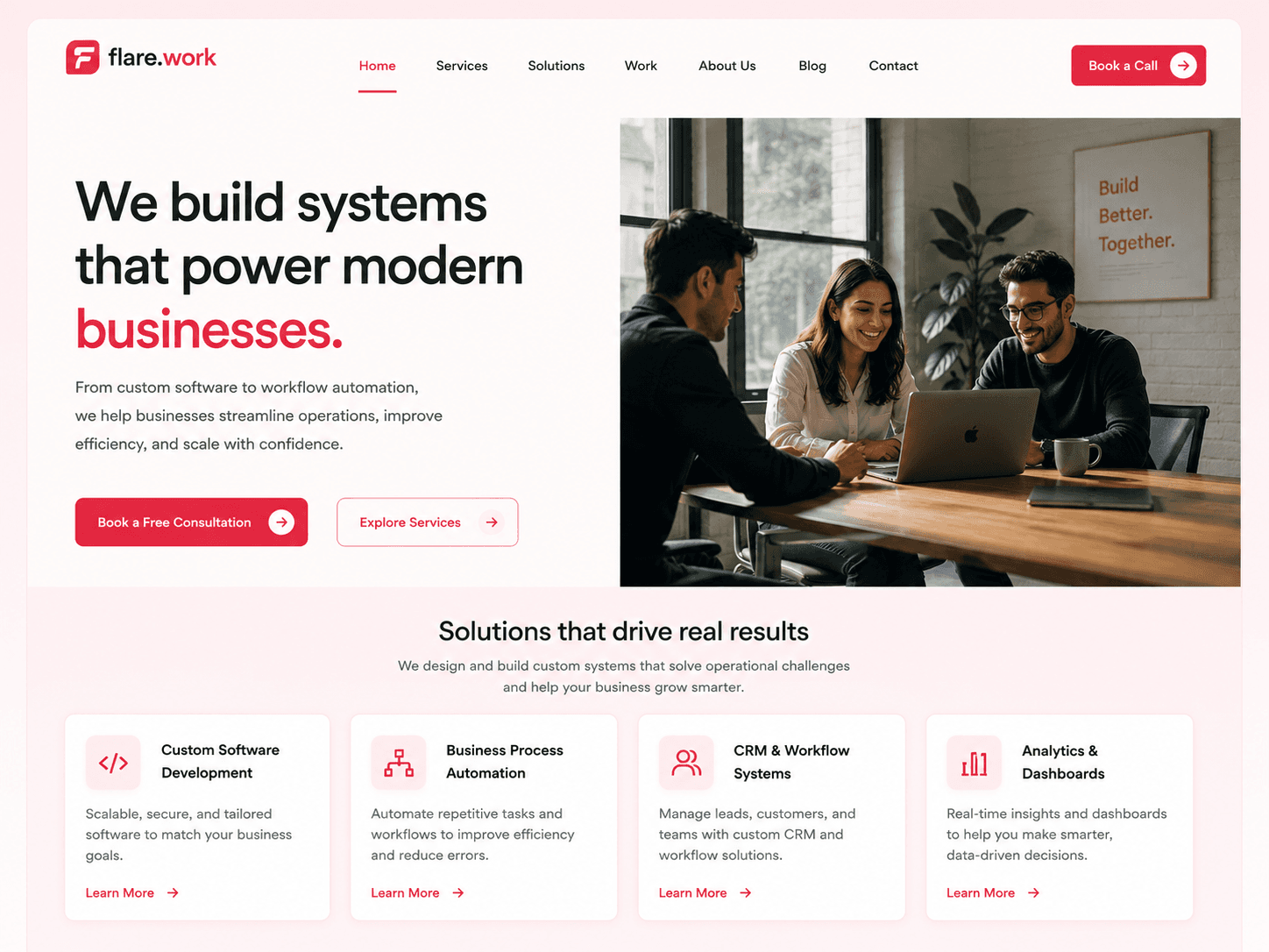 Custom business website built with Next.js by Flare Executive in Guwahati